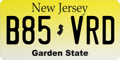NJ license plate B85VRD