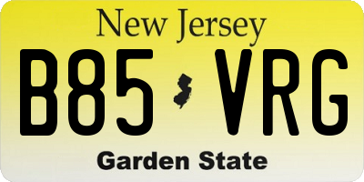 NJ license plate B85VRG