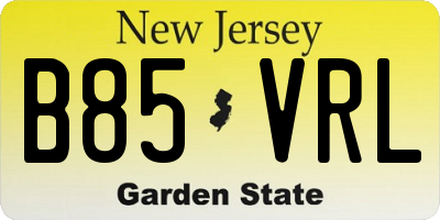 NJ license plate B85VRL