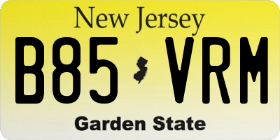 NJ license plate B85VRM