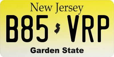NJ license plate B85VRP