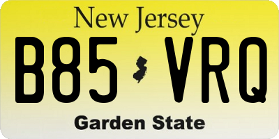 NJ license plate B85VRQ