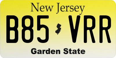 NJ license plate B85VRR