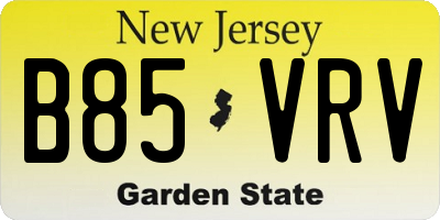 NJ license plate B85VRV