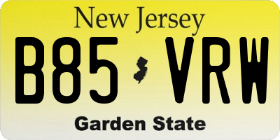 NJ license plate B85VRW