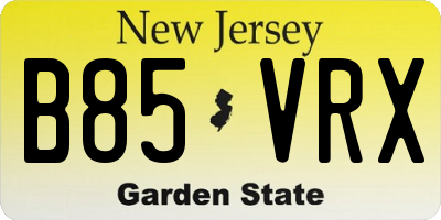 NJ license plate B85VRX