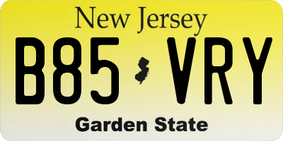 NJ license plate B85VRY