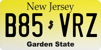 NJ license plate B85VRZ