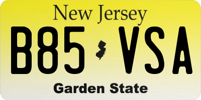 NJ license plate B85VSA