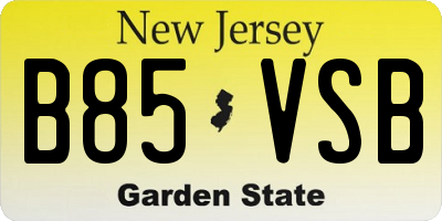 NJ license plate B85VSB