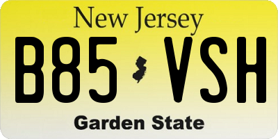NJ license plate B85VSH