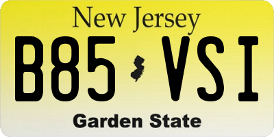 NJ license plate B85VSI