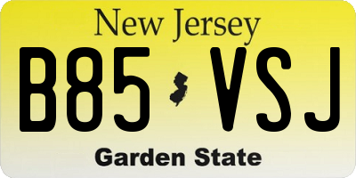 NJ license plate B85VSJ