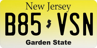 NJ license plate B85VSN