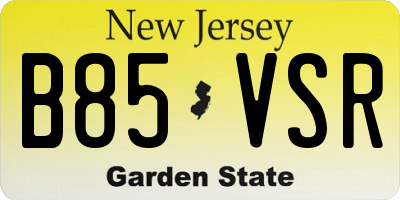NJ license plate B85VSR