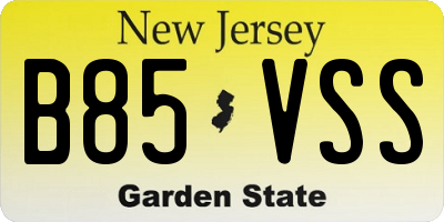NJ license plate B85VSS
