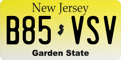 NJ license plate B85VSV
