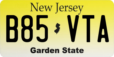 NJ license plate B85VTA