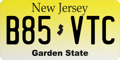 NJ license plate B85VTC