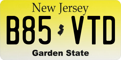 NJ license plate B85VTD