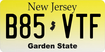 NJ license plate B85VTF