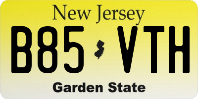 NJ license plate B85VTH