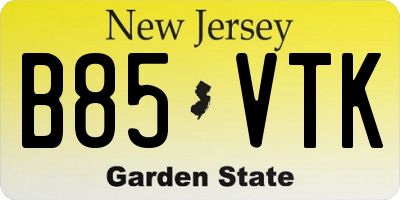 NJ license plate B85VTK