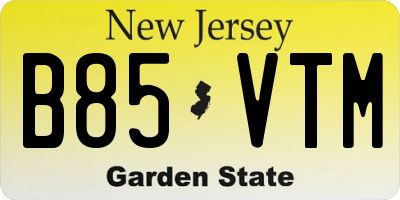 NJ license plate B85VTM