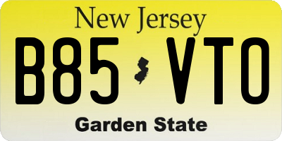 NJ license plate B85VTO