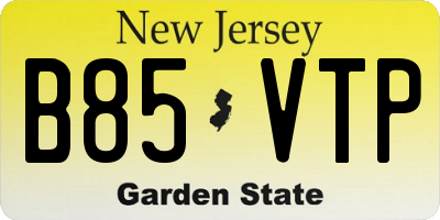NJ license plate B85VTP