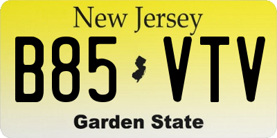 NJ license plate B85VTV