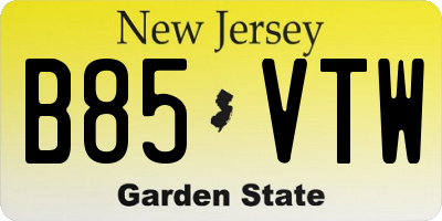 NJ license plate B85VTW