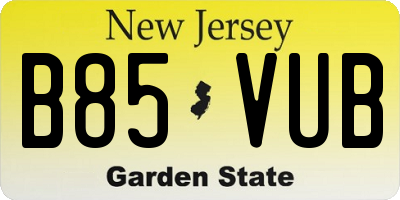 NJ license plate B85VUB
