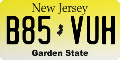 NJ license plate B85VUH