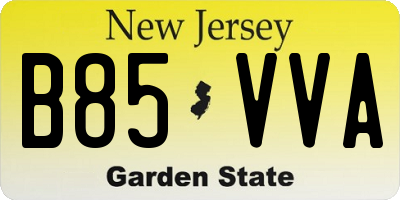 NJ license plate B85VVA