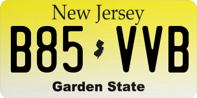 NJ license plate B85VVB