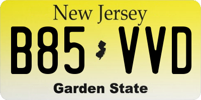 NJ license plate B85VVD