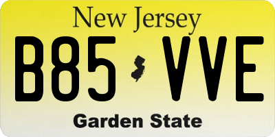 NJ license plate B85VVE