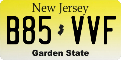 NJ license plate B85VVF