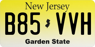 NJ license plate B85VVH