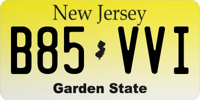 NJ license plate B85VVI