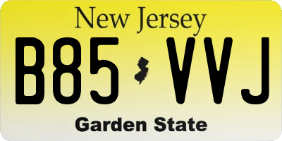 NJ license plate B85VVJ