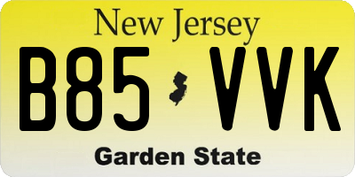 NJ license plate B85VVK