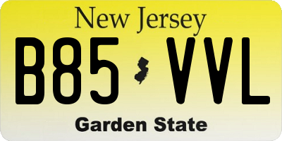 NJ license plate B85VVL