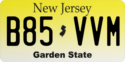 NJ license plate B85VVM
