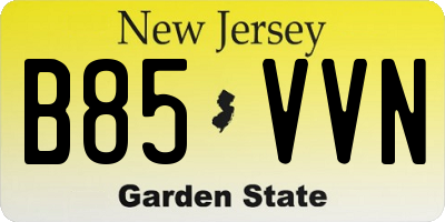NJ license plate B85VVN