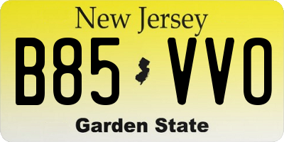 NJ license plate B85VVO