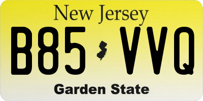 NJ license plate B85VVQ