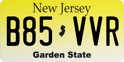 NJ license plate B85VVR