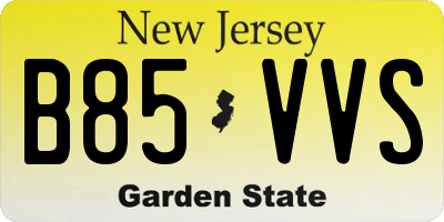 NJ license plate B85VVS